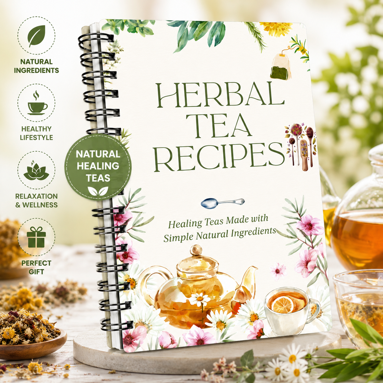 Herbal Tea Recipes Book – Natu - Herbal Wellness Blend avaliação e preço