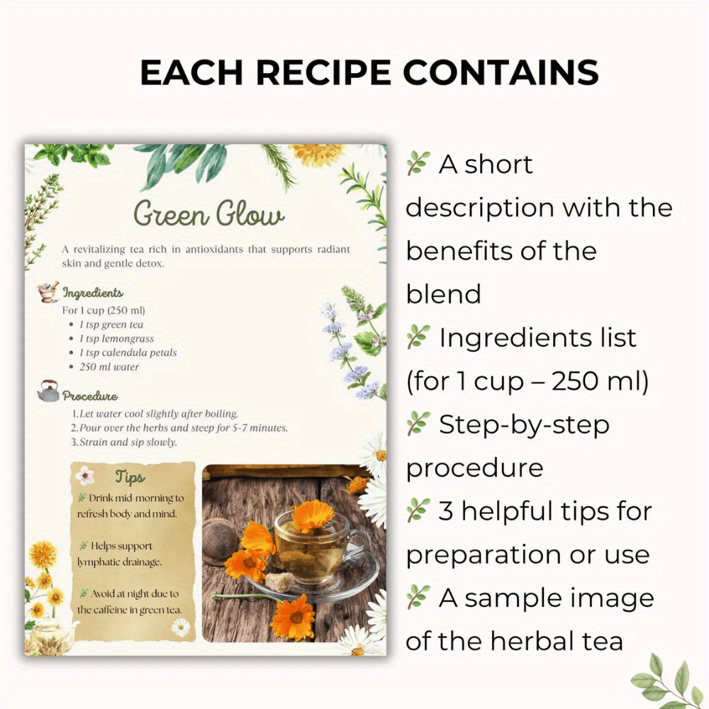 Herbal Tea Recipes Book – Natu - Herbal Wellness Blend avaliação e preço