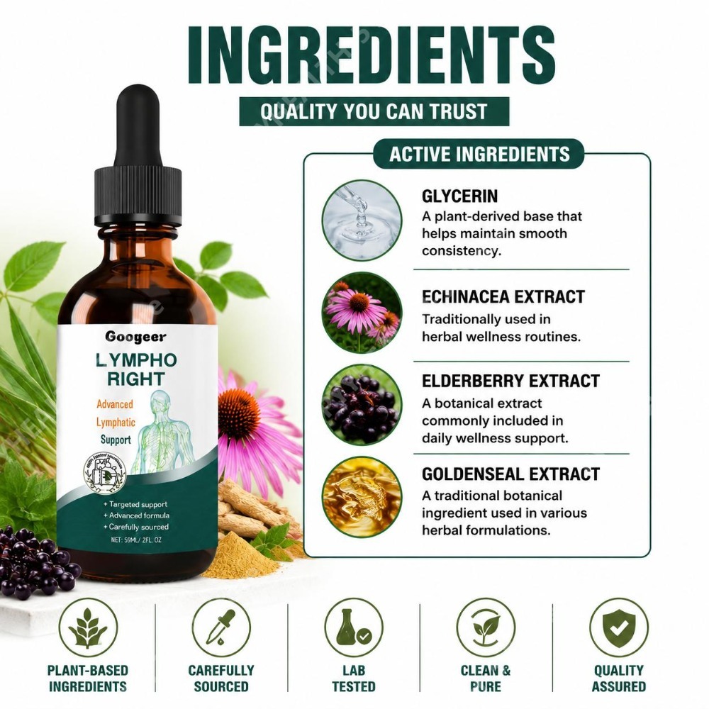 Lymphatic Support Drops 59ml w - Herbal Wellness Blend avaliação e preço