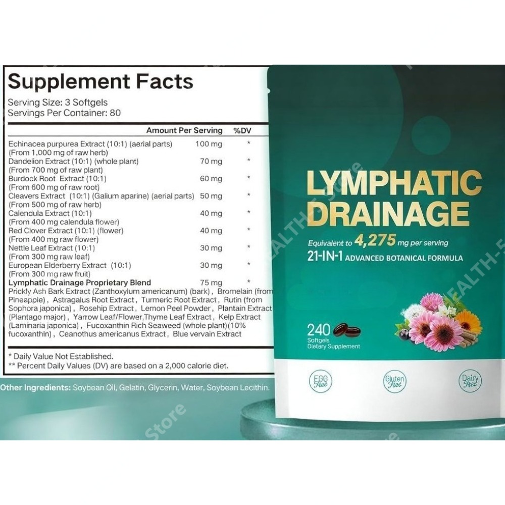 21-in-1 Lymphatic Support Soft - Herbal Wellness Blend avaliação e preço